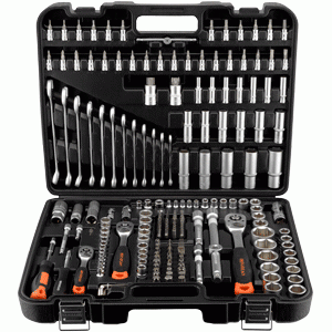 Set di utensili per autoveicoli 216 pezzi. 1/4 "DR 3/8 "DR 1/2 "DR